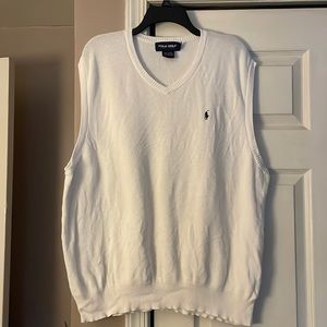 White Polo Golf v neck sleeveless sweater size XXL